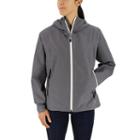 Women's Adidas Hooded Packable Rain Jacket, Size: Xl, Light Grey