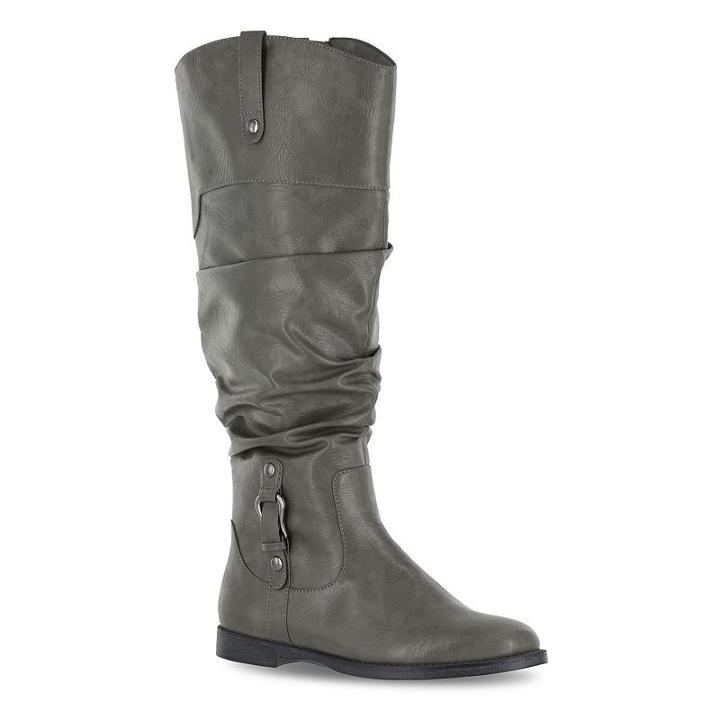 Easy Street Vim Women's Riding Boots, Size: 8 Wide, Grey