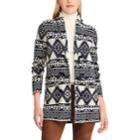 Women's Chaps Southwestern Print Toggle Sweater Jacket, Size: Xs, Blue