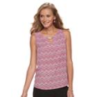 Petite Dana Buchman Keyhole Neck Sleeveless Top, Women's, Size: Xl Petite, Red