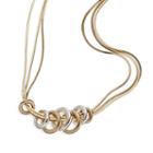Napier Two Tone Bands Necklace, Women's, Grey