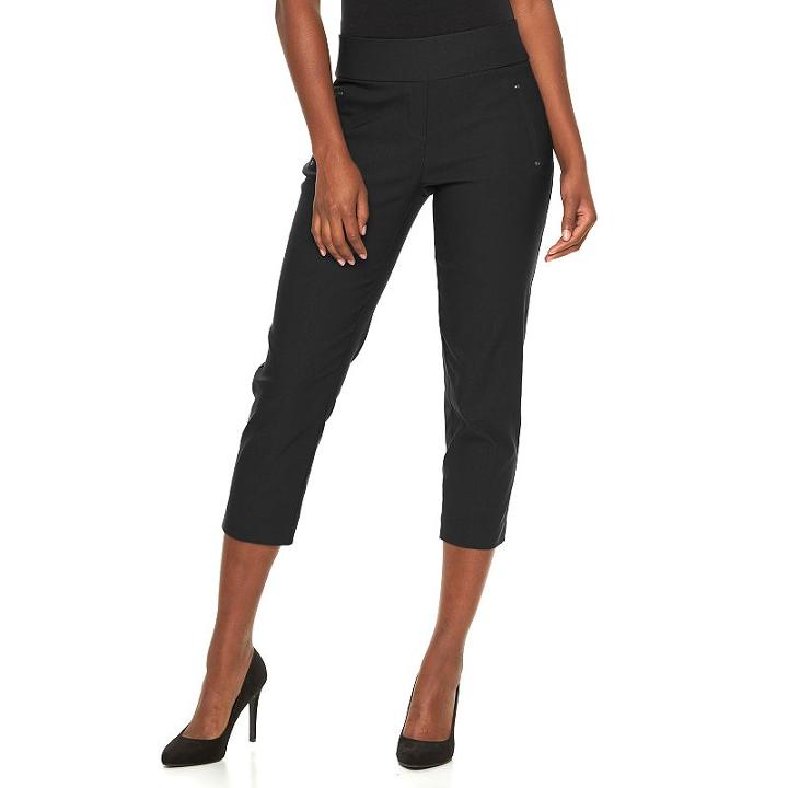 Women's Apt. 9&reg; Millennium Capri Dress Pants, Size: 14, Black