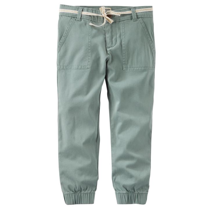 Girls 4-12 Oshkosh B'gosh® Dobby Cinched Pants, Size: 12, Green