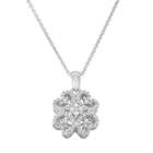 Simply Vera Vera Wang Sterling Silver 1/4 Carat T.w. Diamond Flower Pendant Necklace, Women's, Size: 18, White