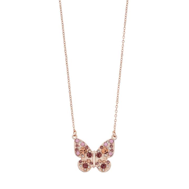 Lc Lauren Conrad Pave Butterfly Pendant Necklace, Women's, Pink