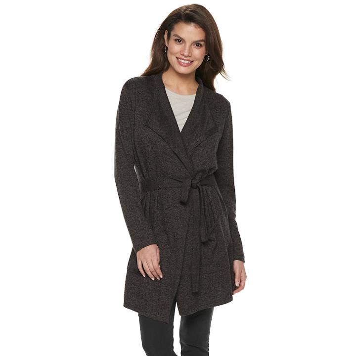 Women's Apt. 9&reg; Wrap Cardigan, Size: Xxl, Dark Brown