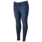 Plus Size Jennifer Lopez Sculpting Skinny Jeans, Women's, Size: 18 W, Dark Blue