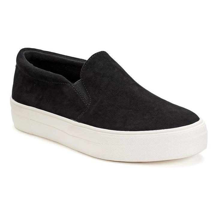Candie's&reg; Women's Slip-on Platform Sneakers, Girl's, Size: 9, Black