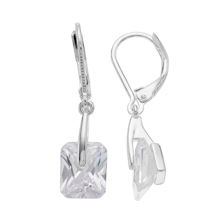 Napier Cubic Zirconia Nickel Free Drop Earrings, Women's, Silver