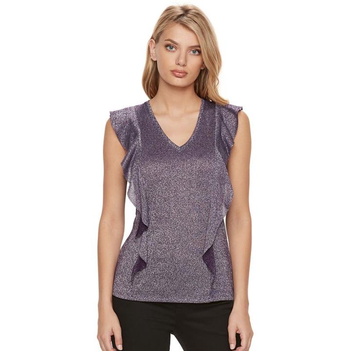 Women's Juicy Couture Metallic Flutter Tee, Size: Xl, Purple