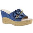 Tuscany By Easy Street Castello Women's Wedge Sandals, Size: Medium (6.5), Blue