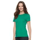 Women's Croft & Barrow&reg; Essential Crewneck Tee, Size: Small, Med Green
