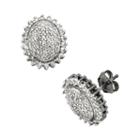 Sterling Silver 1/2-ct. T.w. Diamond Flower Stud Earrings, Women's, White