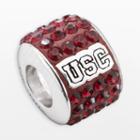 Logoart Usc Trojans Sterling Silver Crystal Logo Bead - Made With Swarovski Crystals, Women's, Red
