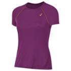 Women's Asics Short Sleeve Running Tee, Size: Xl, Med Purple