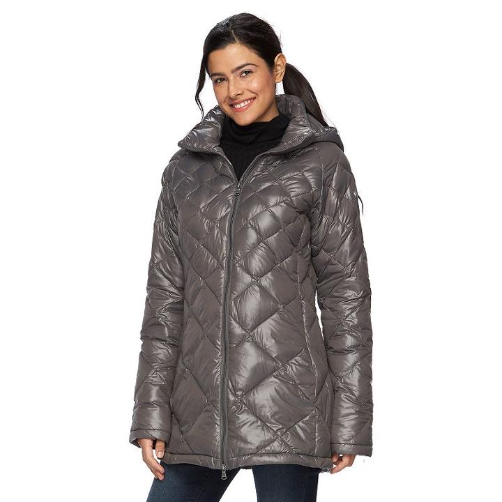 Women's Hemisphere Hooded Quilted Packable Down Jacket, Size: Medium, Grey Other