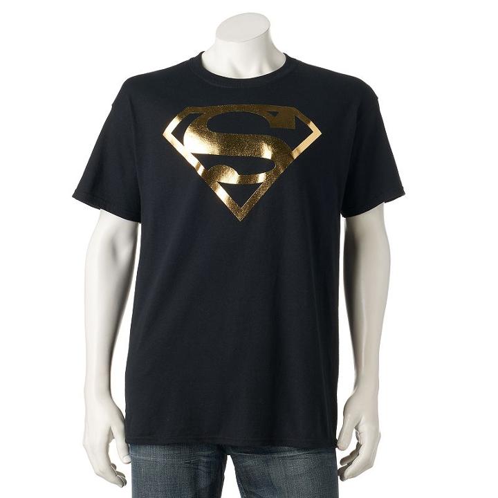 Men's Dc Comics Superman Foil Tee, Size: Xl, Black