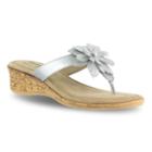 Tuscany By Easy Street Gilda Women's Wedge Sandals, Size: 9 Wide, Silver