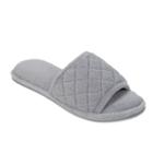 Women's Dearfoams Microfiber Terry Quilted Slide Slippers, Size: Xl, Med Grey