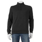 Men's Croft & Barrow Marl Quarter-zip Sweater, Size: Xxl, Black
