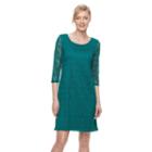 Women's Dana Buchman Lace Shift Dress, Size: Xs, Green