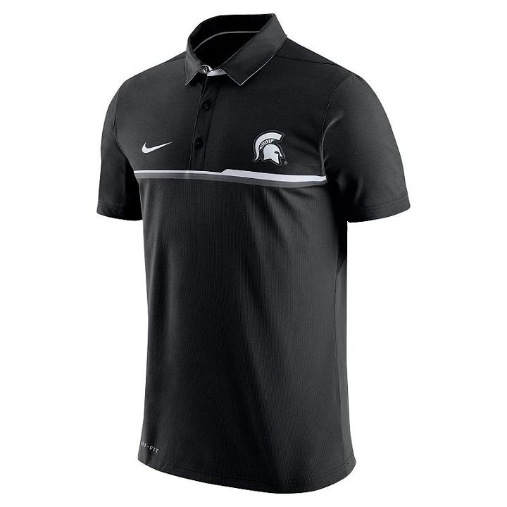 Men's Nike Michigan State Spartans Elite Coaches Dri-fit Performance Polo, Size: Large, Ovrfl Oth