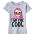 Girls 7-16 Teen Titans Starfire I Am The Cool Glitter Graphic Tee, Girl's, Size: Xl, Grey