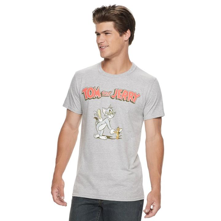 Men's Tom & Jerry Tee, Size: Small, Grey