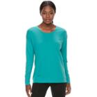 Women's Tek Gear&reg; Crisscross-back Long Sleeve Tee, Size: Xs, Turquoise/blue (turq/aqua)