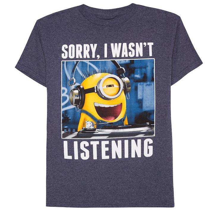 Boys 8-20 Minion Dj Tee, Boy's, Size: Medium, Brt Blue