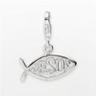 Personal Charm Sterling Silver Jesus Fish Charm, Women's, Grey