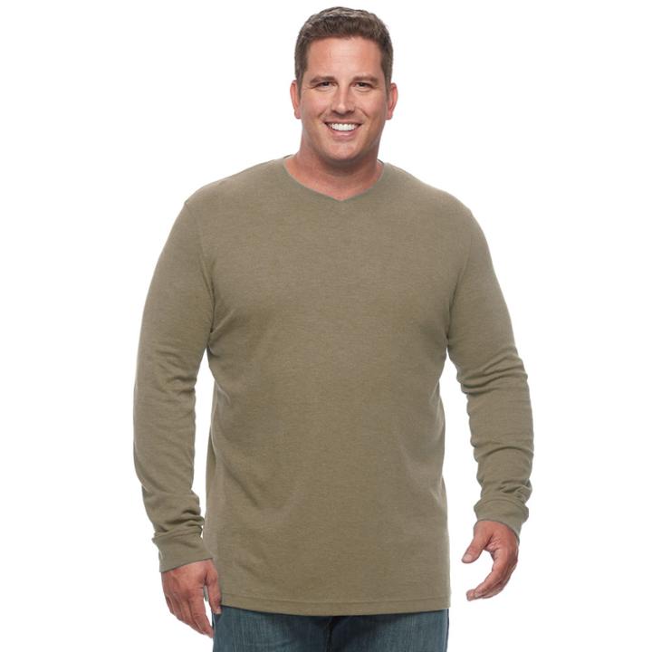 Big & Tall Croft & Barrow&reg; Classic-fit Stretch Performance V-neck Tee, Men's, Size: 3xl Tall, Med Brown