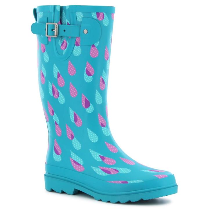 Western Chief Printed Women's Waterproof Rain Boots, Size: 7, Turquoise/blue (turq/aqua)