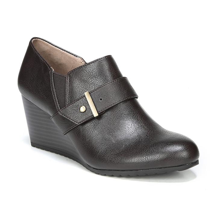 Lifestride Puebla Women's Wedge Ankle Boots, Size: Medium (6.5), Brown