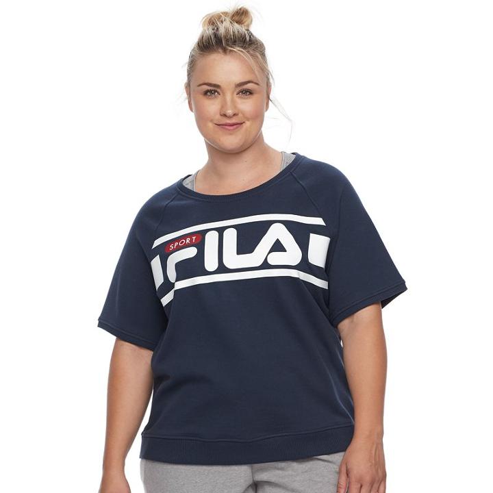 Plus Size Fila Sport&reg; Logo Sweatshirt, Women's, Size: 3xl, Blue (navy)