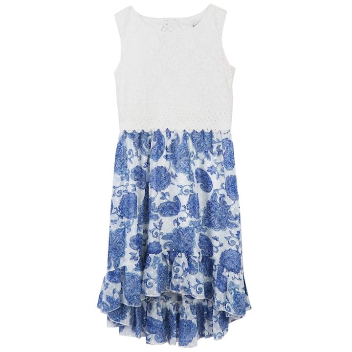 Girls 7-16 Speechless Lace Top High-low Flounce Paisley Print Dress, Size: 14, White