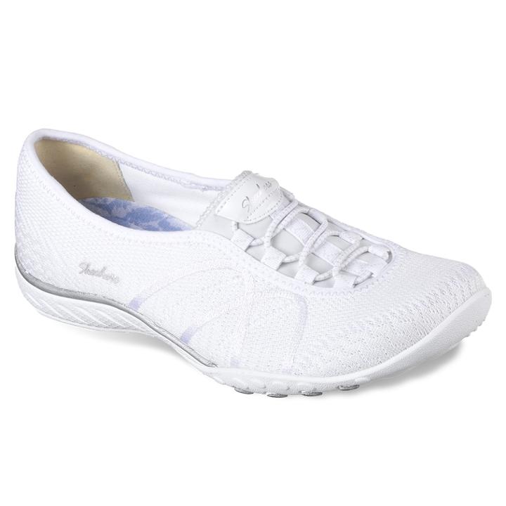 Skechers Relaxed Fit Breathe Easy Sweet Jam Women's Walking Shoes, Size: 7 Wide, White