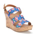 So&reg; Women's Wedge Sandals, Girl's, Size: Medium (6), Blue
