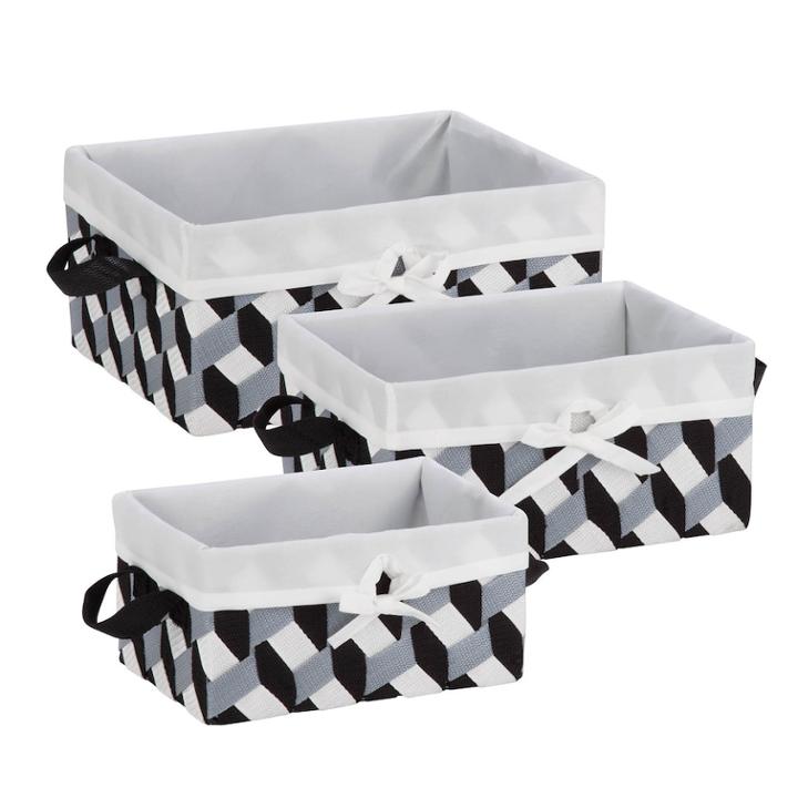Honey-can-do 3-piece Twisted Storage Tote Set, Adult Unisex, Multicolor