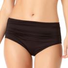 Women's Cole Of California High Waist Shirred Bikini Bottoms, Size: Large, Black