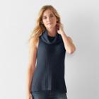 Women's Sonoma Goods For Life&trade; Sleeveless Cowlneck Tunic, Size: Xxl, Dark Blue