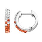 Syracuse Orange Crystal Sterling Silver Huggie Hoop Earrings, Women's
