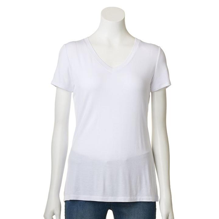 Women's Apt. 9&reg; Essential Tee, Size: Xl, White