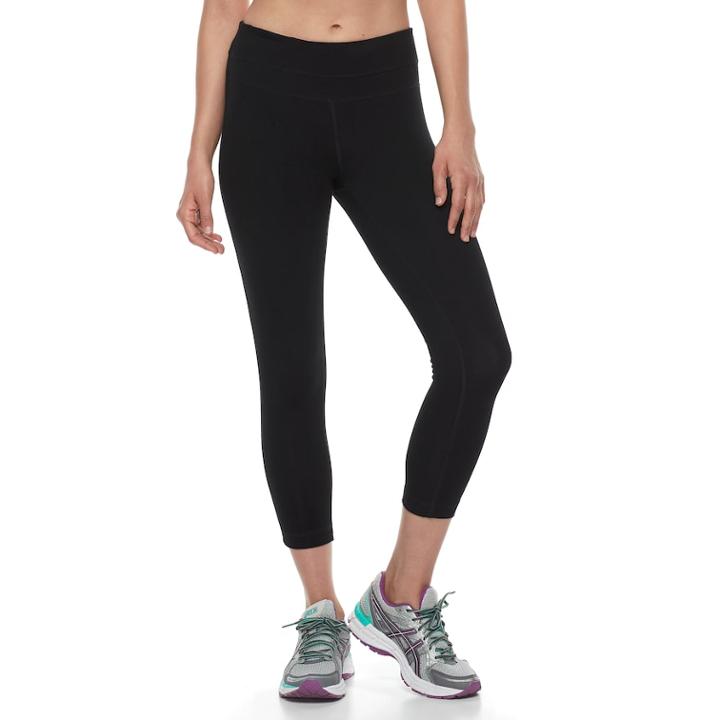 Petite Tek Gear&reg; Solid Crop Leggings, Women's, Size: S Petite, Black