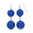 Blue Thread Wrapped Crispin Double Drop Earrings, Women's