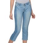 Women's Jennifer Lopez Spliced Straight-leg Cropped Jeans, Size: 14 Avg/reg, Dark Blue