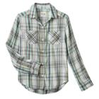Girls 7-16 & Plus Size Mudd&reg; Button-front Plaid Shirt, Girl's, Size: 10, Med Orange