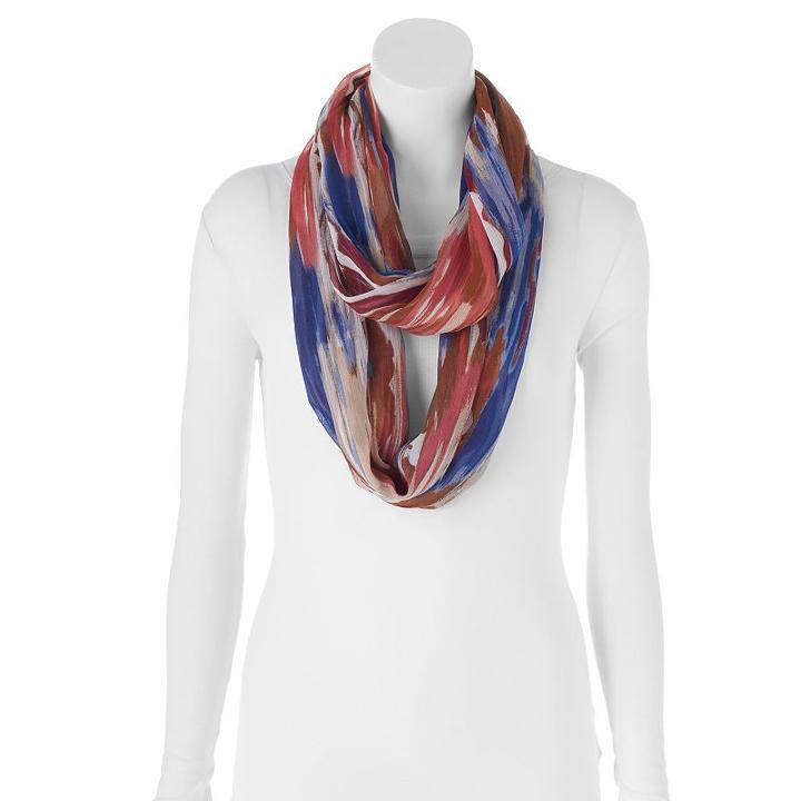 Apt. 9® Watercolor Striped Infinity Scarf, Women's, Light Red