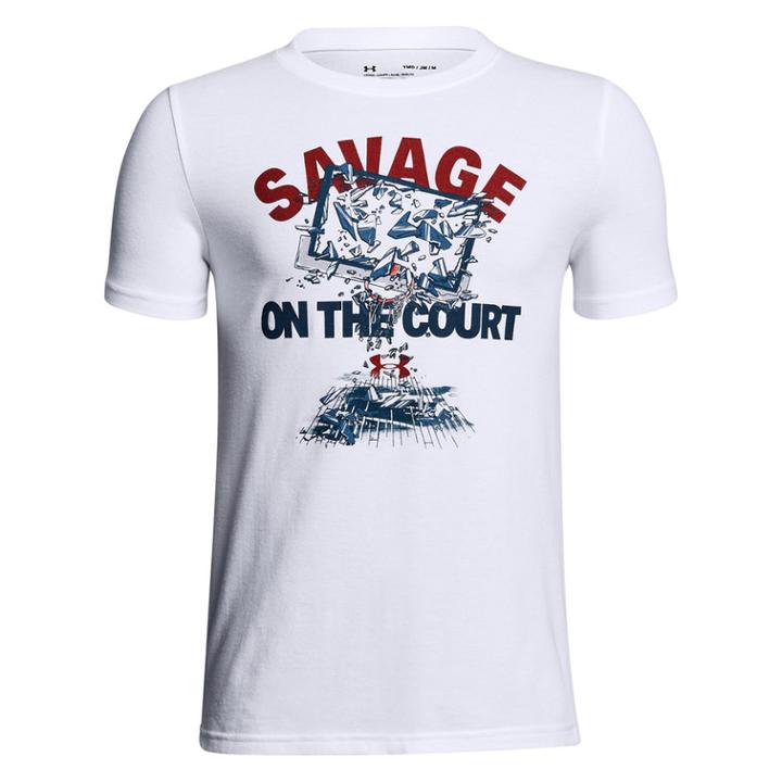 Boys 8-20 Under Armour Savage On The Court Tee, Size: Large, White
