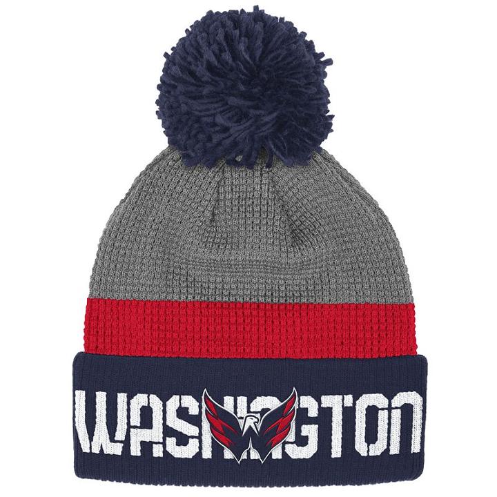 Adult Reebok Washington Capitals Cuffed Pom Knit Hat, Grey